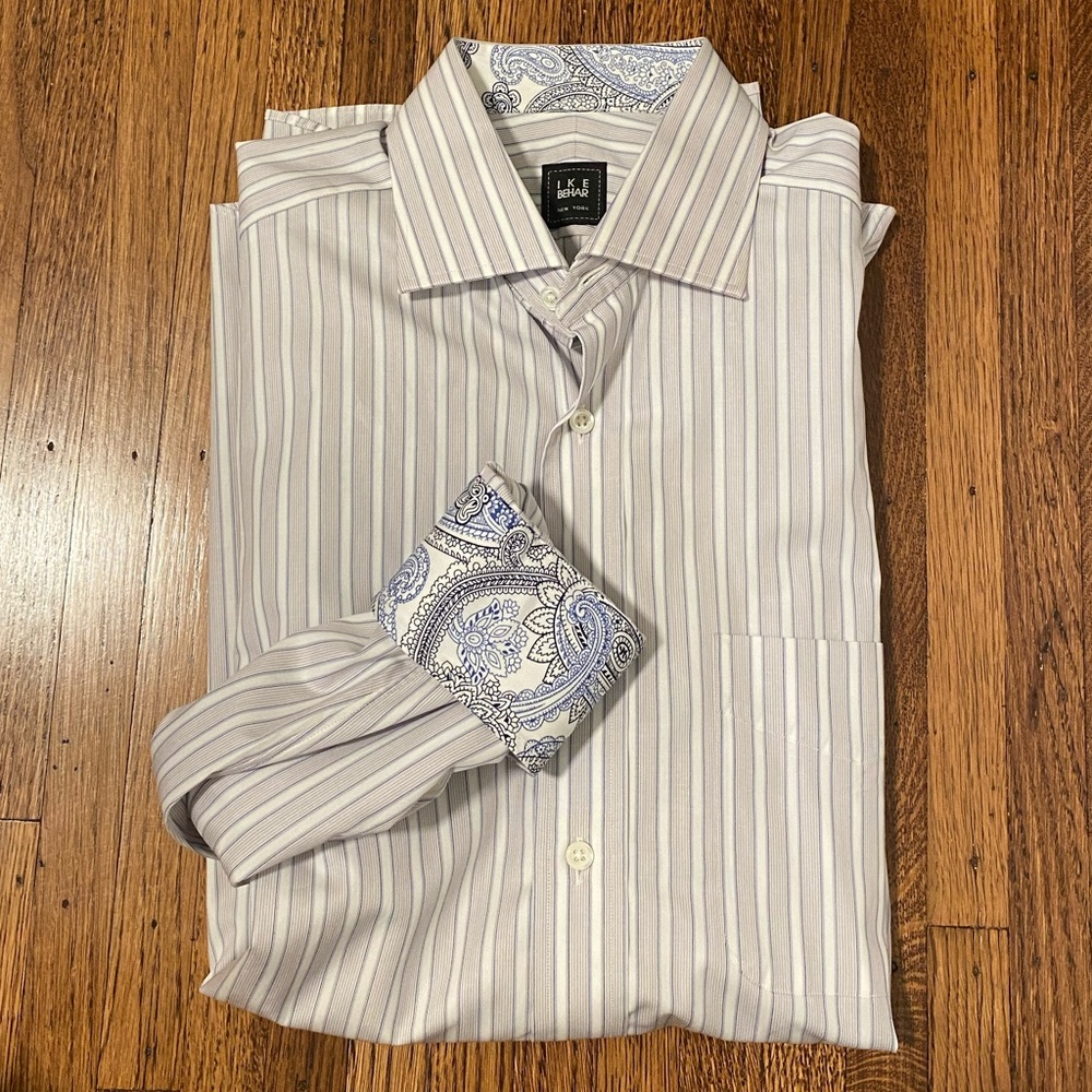 Ike Behar men’s button down shirt stripe